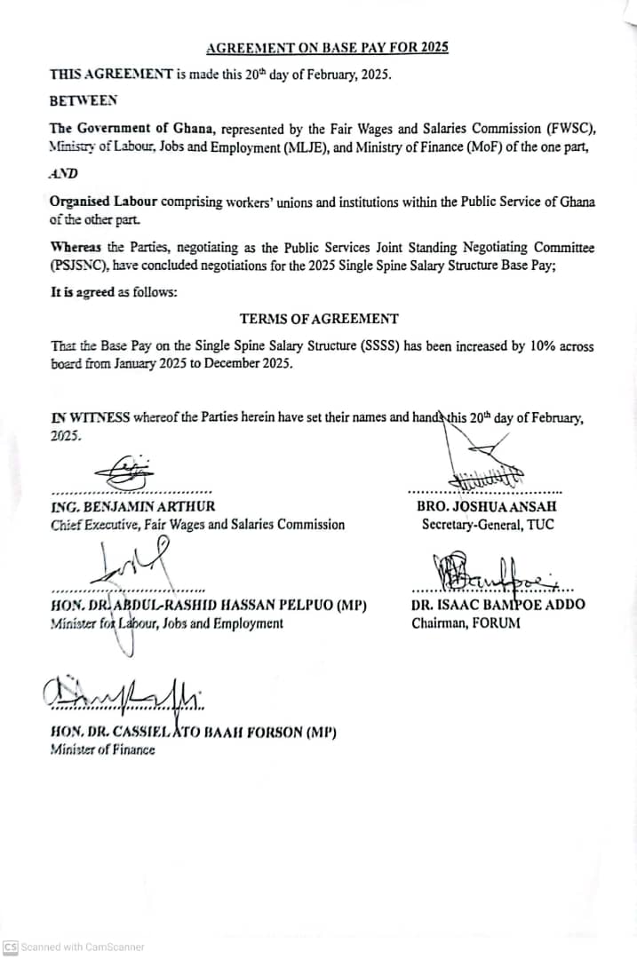 Agreement on Base Pay for 2025 - Page 1
