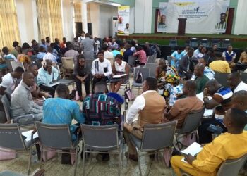 One of the groups having discussions at the National Education Forum in Sunyani