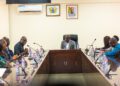 Prof. Stephen Jobson Mitchual (5th from left) addressing the Minister of Education on crucial matters impacting UEW