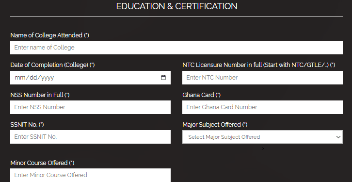 GES Graduate Recruitment Application - Step 4