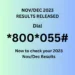 NovDec Results Checker Voucher Short Code
