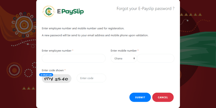 CAGD Payslip Password Reset