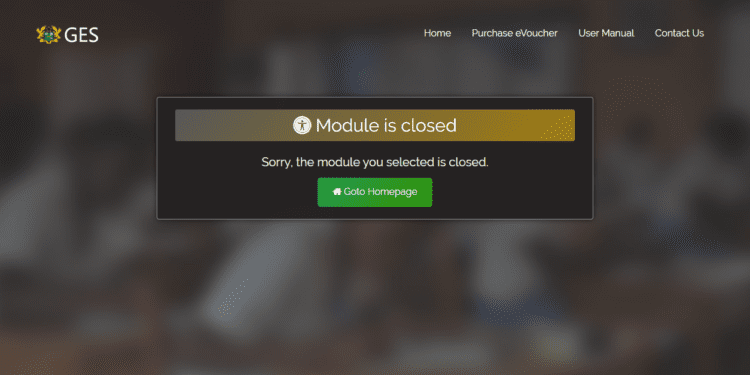 GES recruitment application module closed