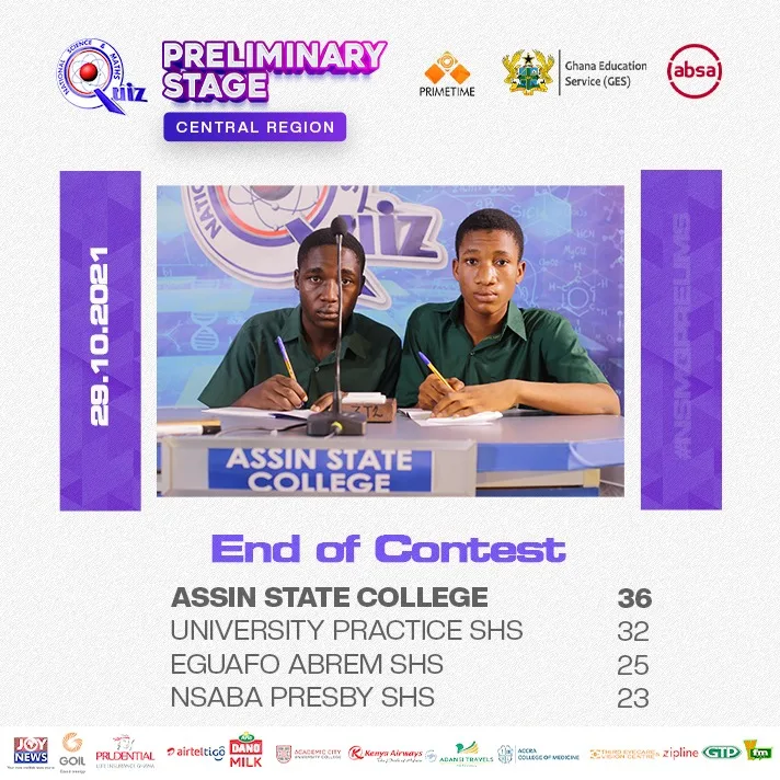 Assin State College Vs University Practice NSMQ results