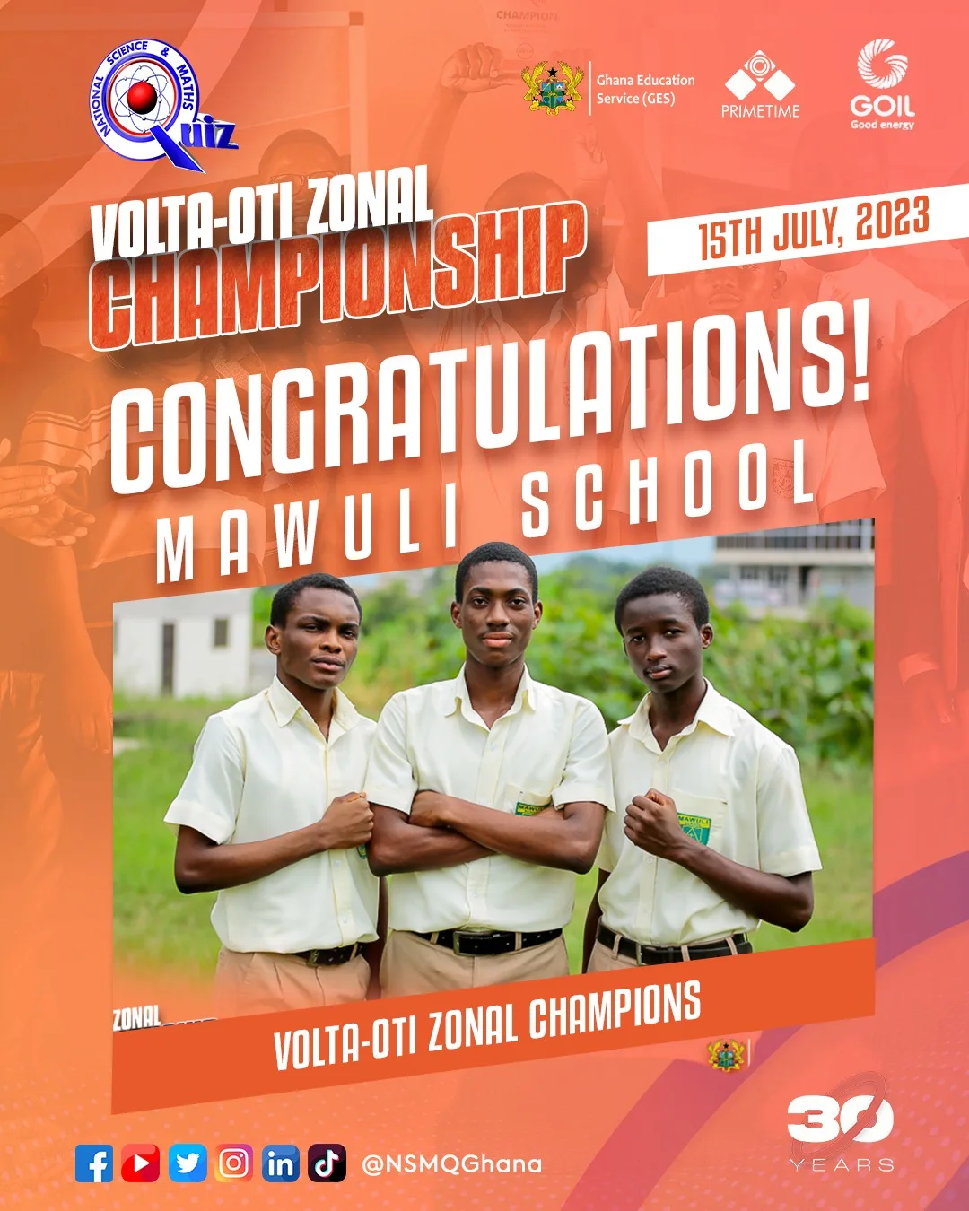 Congratulations to Mawuli School - NSMQ 2023 Volta-Oti Zonal Champions