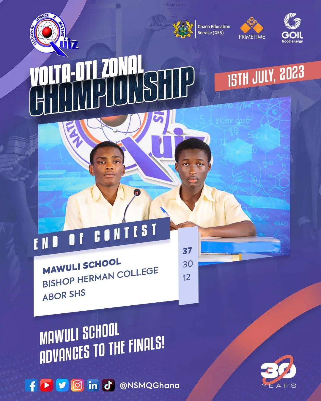 NSMQ 2023 Volta-Oti Zonal Championship Semifinal Results - Contest 1