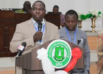 Prof Mamudu A. Akudugu, National President of UTAG addressing the Congress