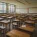 Exams Hall Empty Desks-