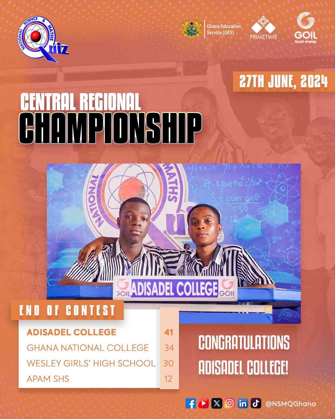 NSMQ 2024 Central Regional Champions