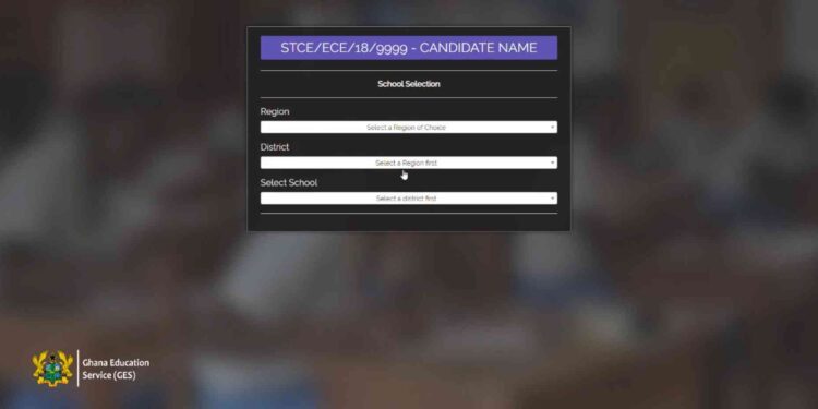 Selecting Preferred GES Recruitment Region, District & School for Posting