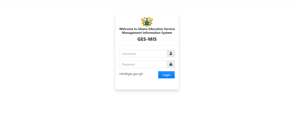 GES MIS Login Page