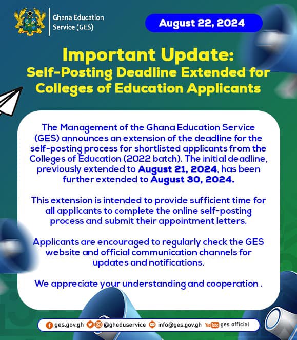 Self Posting further extension of deadline