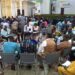 One of the groups having discussions at the National Education Forum in Sunyani