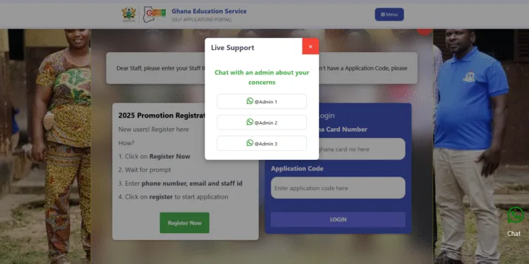 GES Promotion Portal Admin WhatsApp Numbers