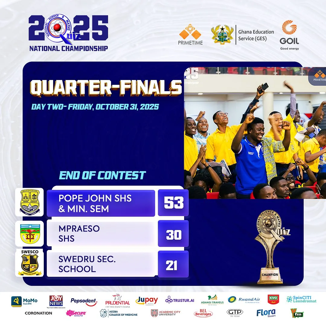 Pope John SHS & Min. Sem advances to NSMQ 2025 semi-final stage
