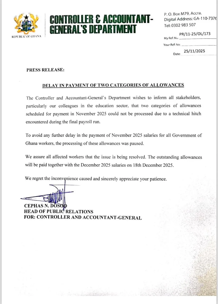 GES staff complimentary data & CPD allowance to be paid in December 2025