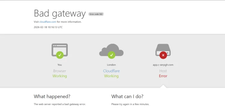 C-SERP Portal Inaccessible