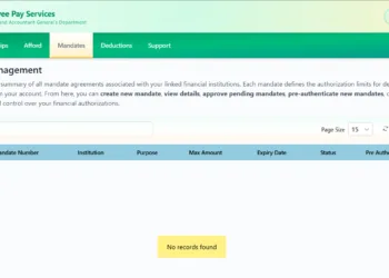 Generate Mandate Number on New Payslip Portal
