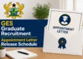 GES Graduate Recruitment Appointment Letter Release Schedule