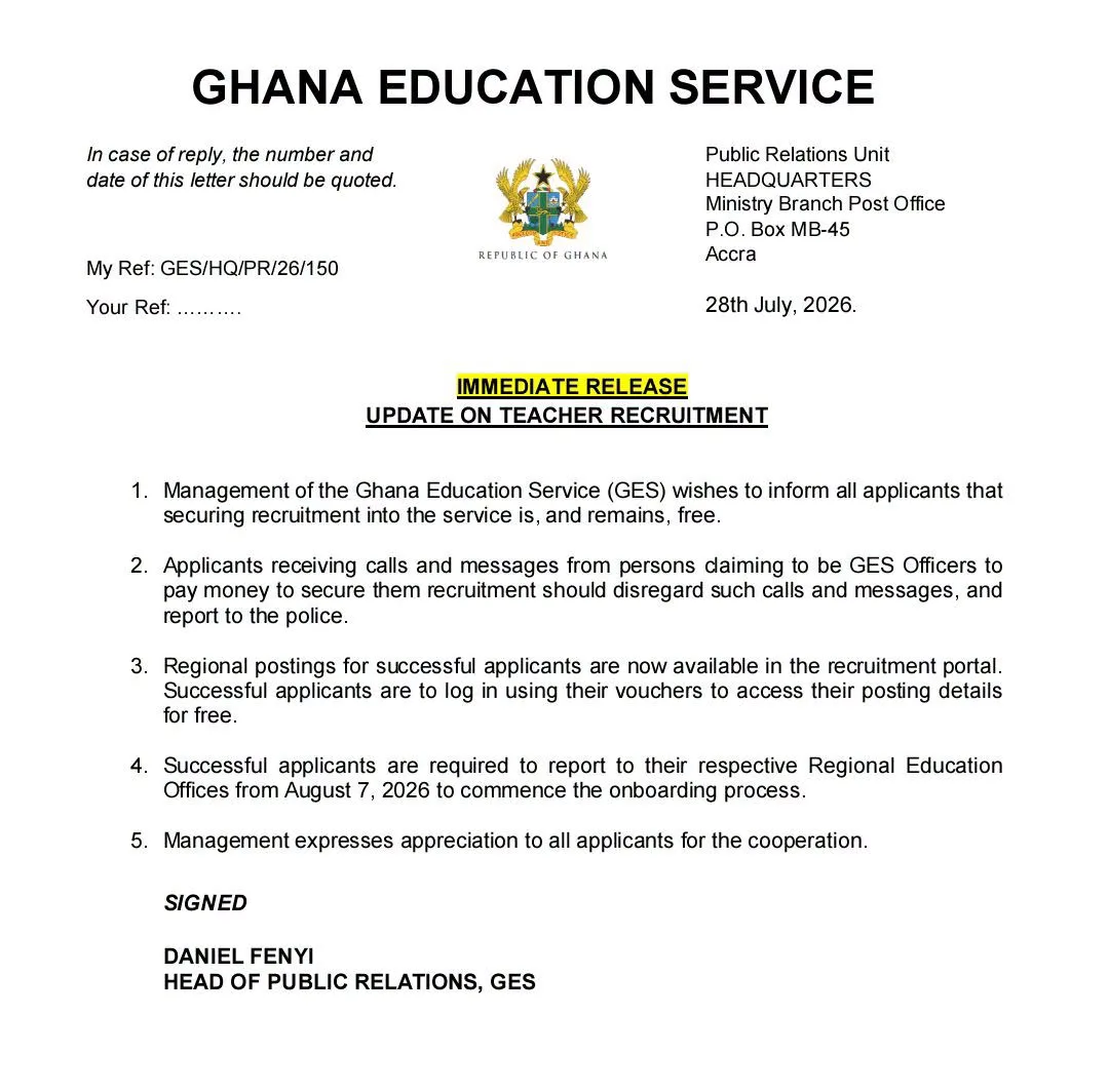 GES 2026 Graduate Recruitment Update
