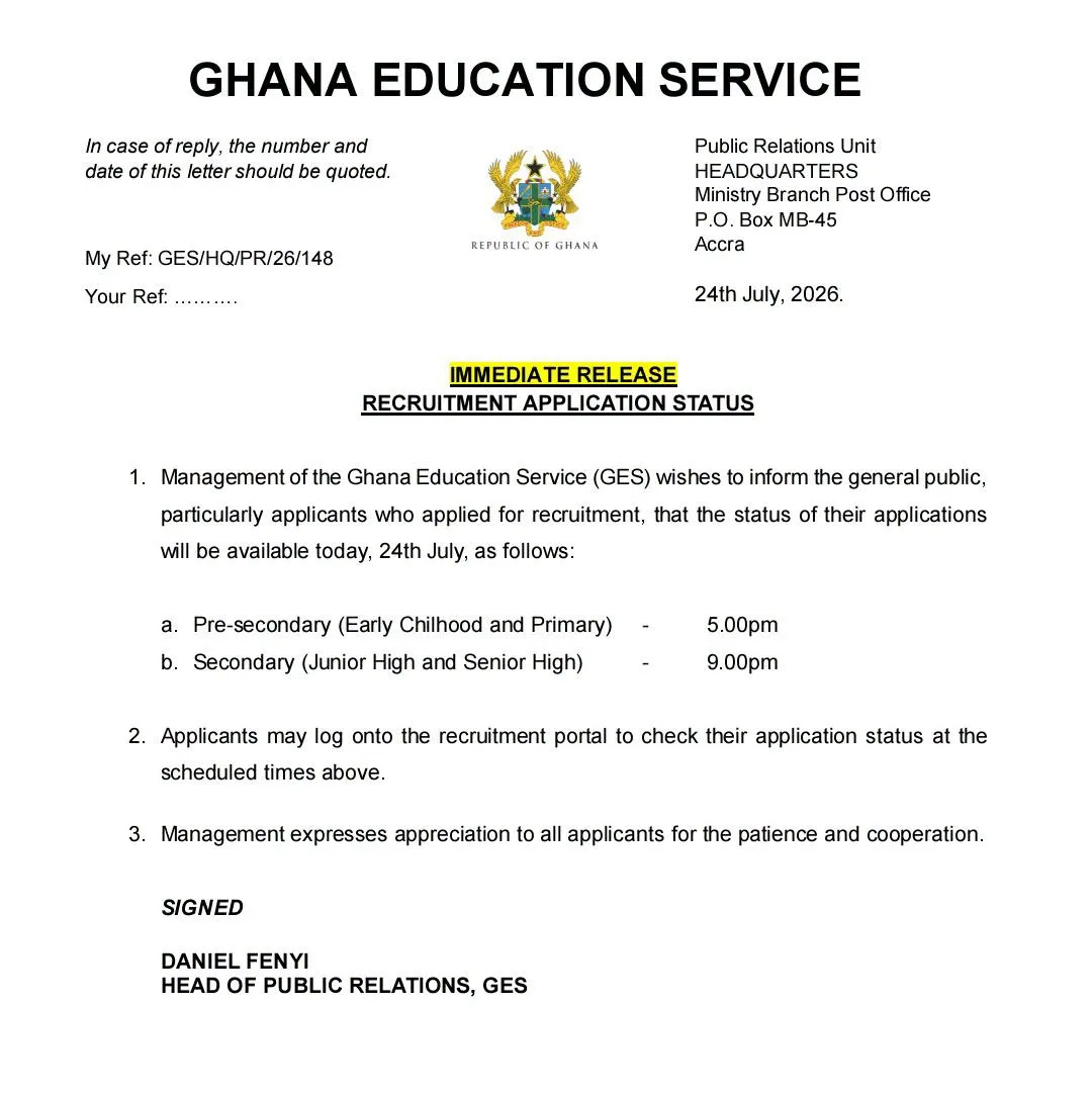 Recruitment application status