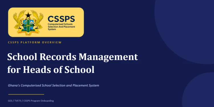 CSSPS School Portal for Heads of School