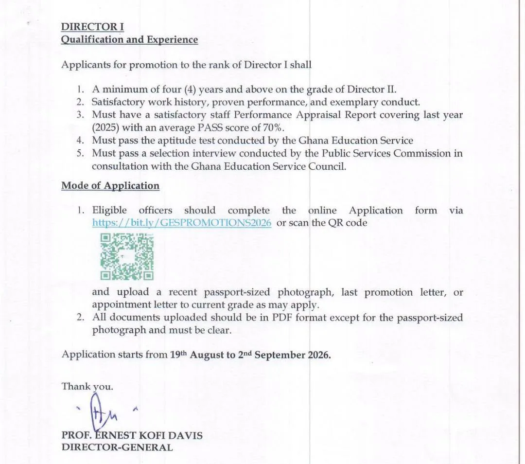 GES Teaching Staff Director II & Director I Promotion Application - Page 2