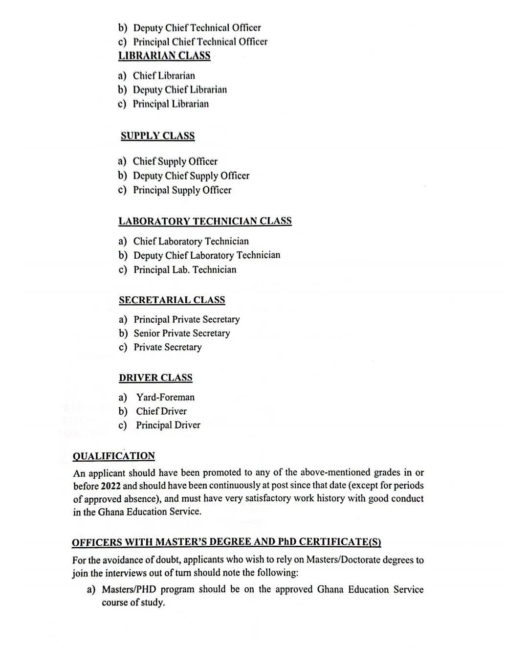 GES Non-Teaching Staff Promotion 2026 - Page 2
